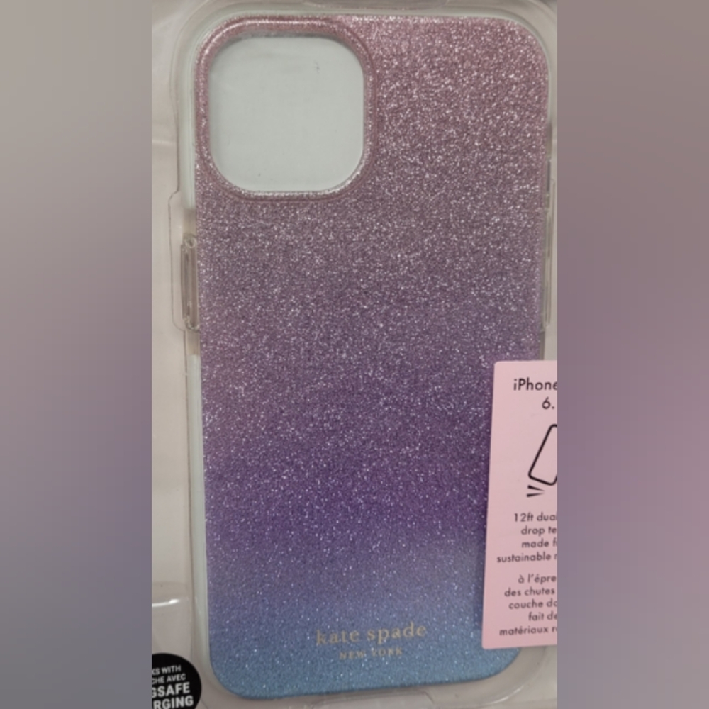 kate spade Pink and Purple Glitter Phone Case